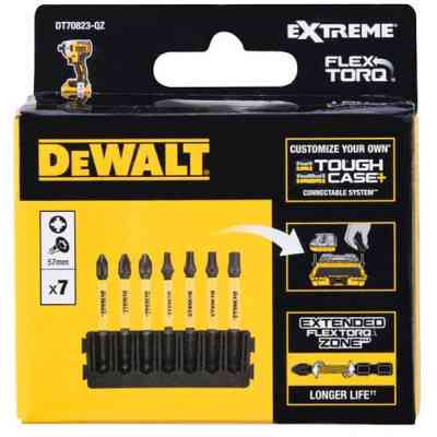 Набір біт DeWALT в касеті для Tough Case, FlexTorq, L57 мм, Рz1, Рz2-2шт,T15,T20,T25,T30 (DT70823) Вінниця