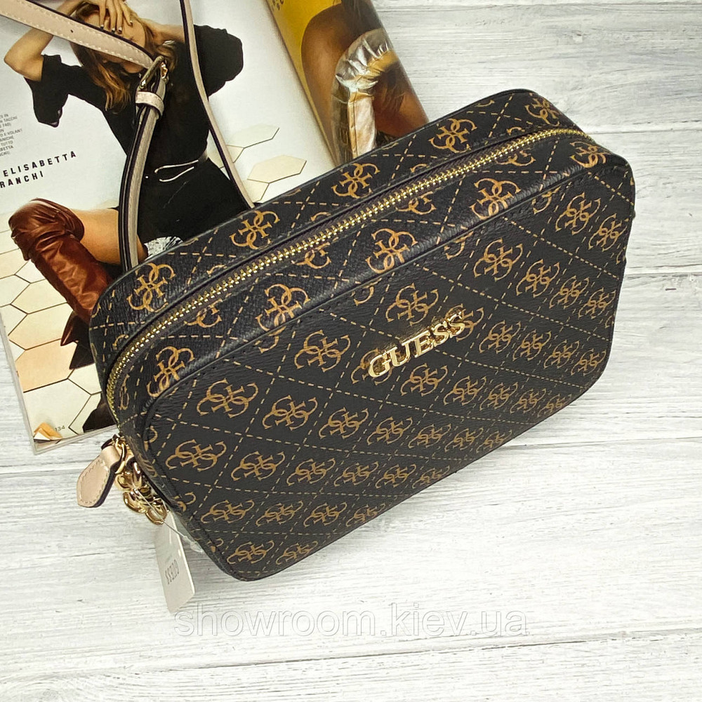 Женская стильная сумка на плечо Guess (4425) brown Киев - изображение 3