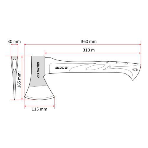 Alloid Pro. Сокира, ручка з деревини гікорі 800 г, 36см (AW-8082800) Одесса - изображение 2