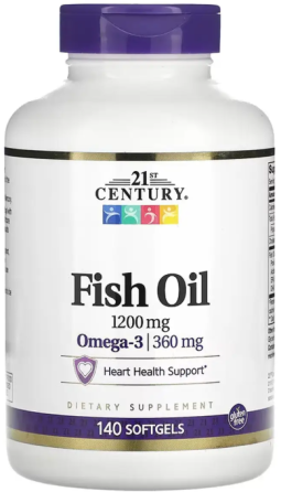 Рыбий жир из омега-3 21st Century Fish Oil 1200 mg 140 гл капс Киев