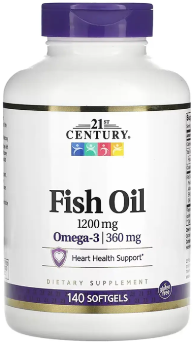 Рыбий жир из омега-3 21st Century Fish Oil 1200 mg 140 гл капс Киев - изображение 1