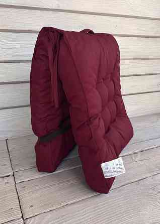 Подушка для стільців (50x120х8 см) подвійна Decorator Мальмо колір бордовий 84-124 Київ