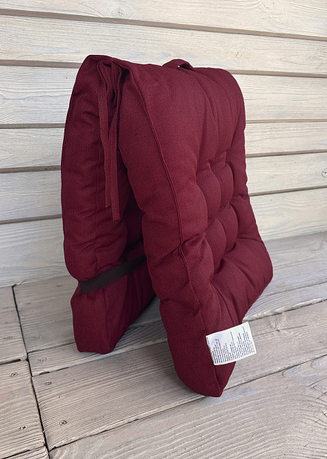 Подушка для стільців (50x120х8 см) подвійна Decorator Мальмо колір бордовий 84-124 Київ - фото 5