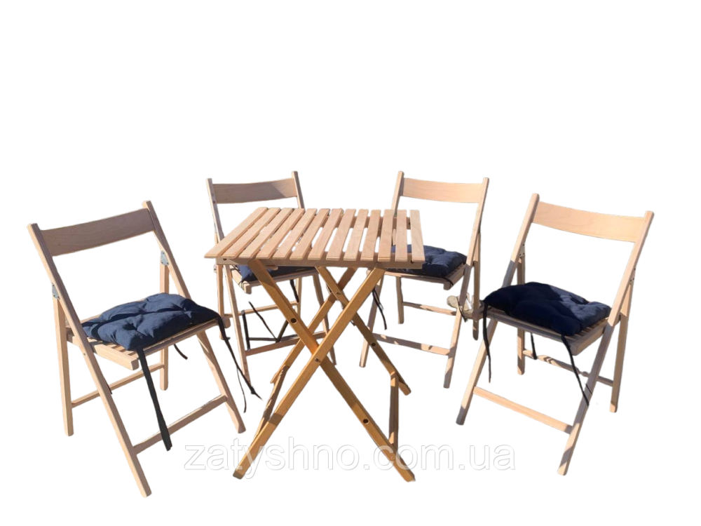 Мебель деревянная из бука с 4 стульями и накидками Киев - изображение 7