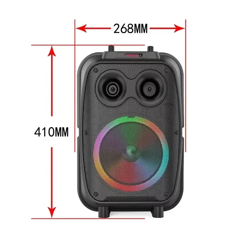 Портативна Bluetooth колонка ZQS-8120 з колесами та ручкою, LED, FM, USB, TF, TWS, мікрофоном, 8" динамік, 20ВТ Одеса - фото 5