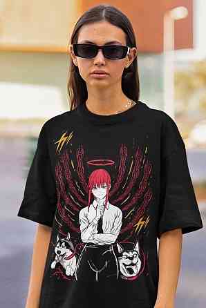 Футболка для мальчика аниме Человек-бензопила оверсайз (рост от 165 до 180 ) Черний AnimeJ0915m Днепр