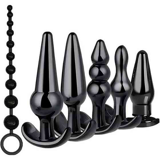 Анальный набор из 6 предметов – Черный - Анальные игрушки Винница