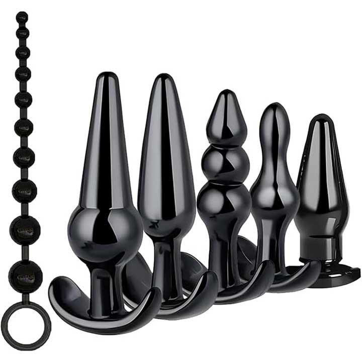 Анальний набір із 6 предметів - Чорний - Анальні іграшки Вінниця - фото 2