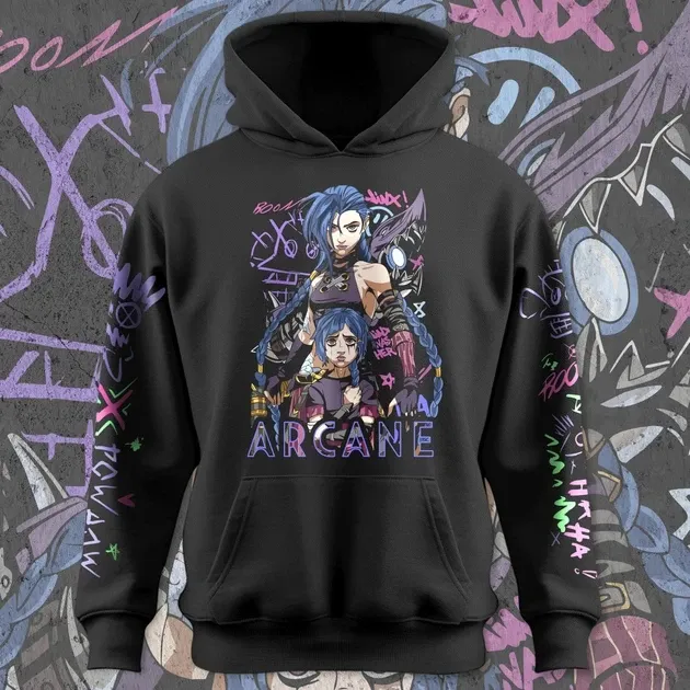 Худи мужское с принтом Arcane Jinx Размер 48 Anime1138 Днепр - изображение 1
