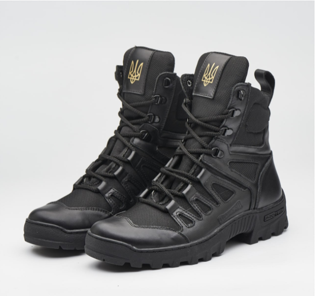 Чоловічі шкіряні черевики демісезонні (чорні) PATRIOT BRC-4 Харків - фото 1