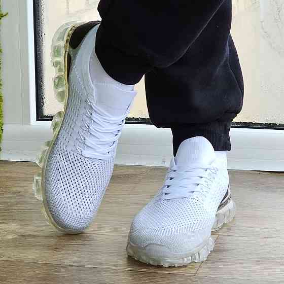 Кросівки в стилі N!ke VaporMax Білі Чоловічі Сірі Сіточка (розміри: 40,41,42,43,44,45) — 801 Дніпро