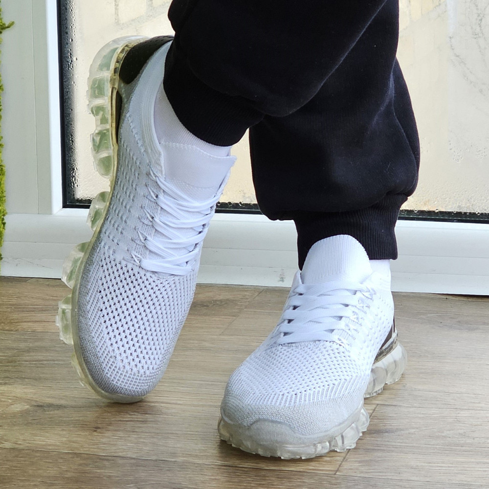 Кросівки в стилі N!ke VaporMax Білі Чоловічі Сірі Сіточка (розміри: 40,41,42,43,44,45) — 801 Дніпро - фото 4