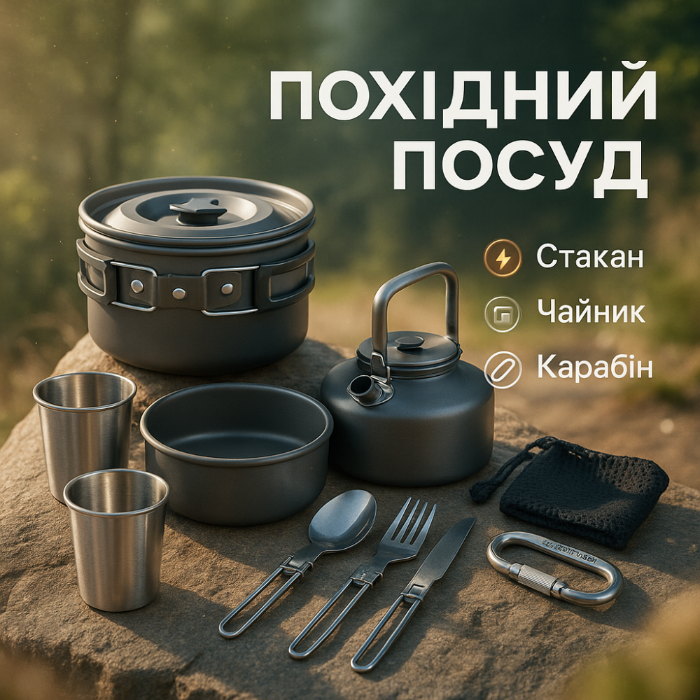 Набори для пікніків HALIN DS-308, Набір столових приладів для кемпінгу та пікніка SH-80 Львів - фото 18