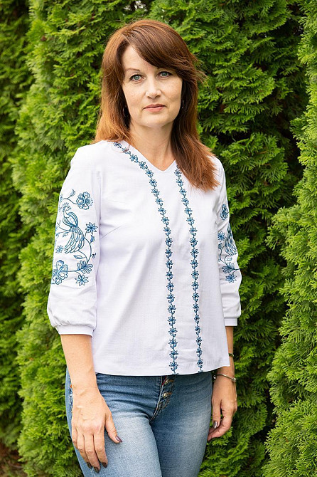 Вишиванка жіноча, лляна, біла, топ Київ - фото 1