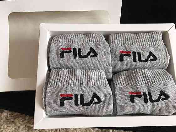 🎁 Подарунковий набір чоловічих шкарпеток 🧦 FILA | 4 пари у коробці | Якісні брендовані носки Киев