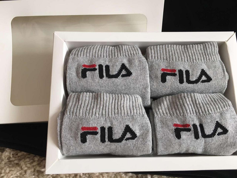🎁 Подарунковий набір чоловічих шкарпеток 🧦 FILA | 4 пари у коробці | Якісні брендовані носки Киев - изображение 6