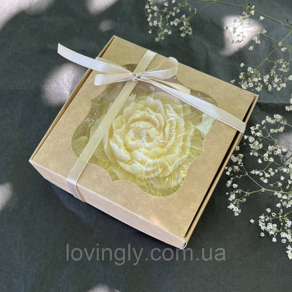 Подарочная свеча пион из натурального воска, ручная работа Ирпень - изображение 3
