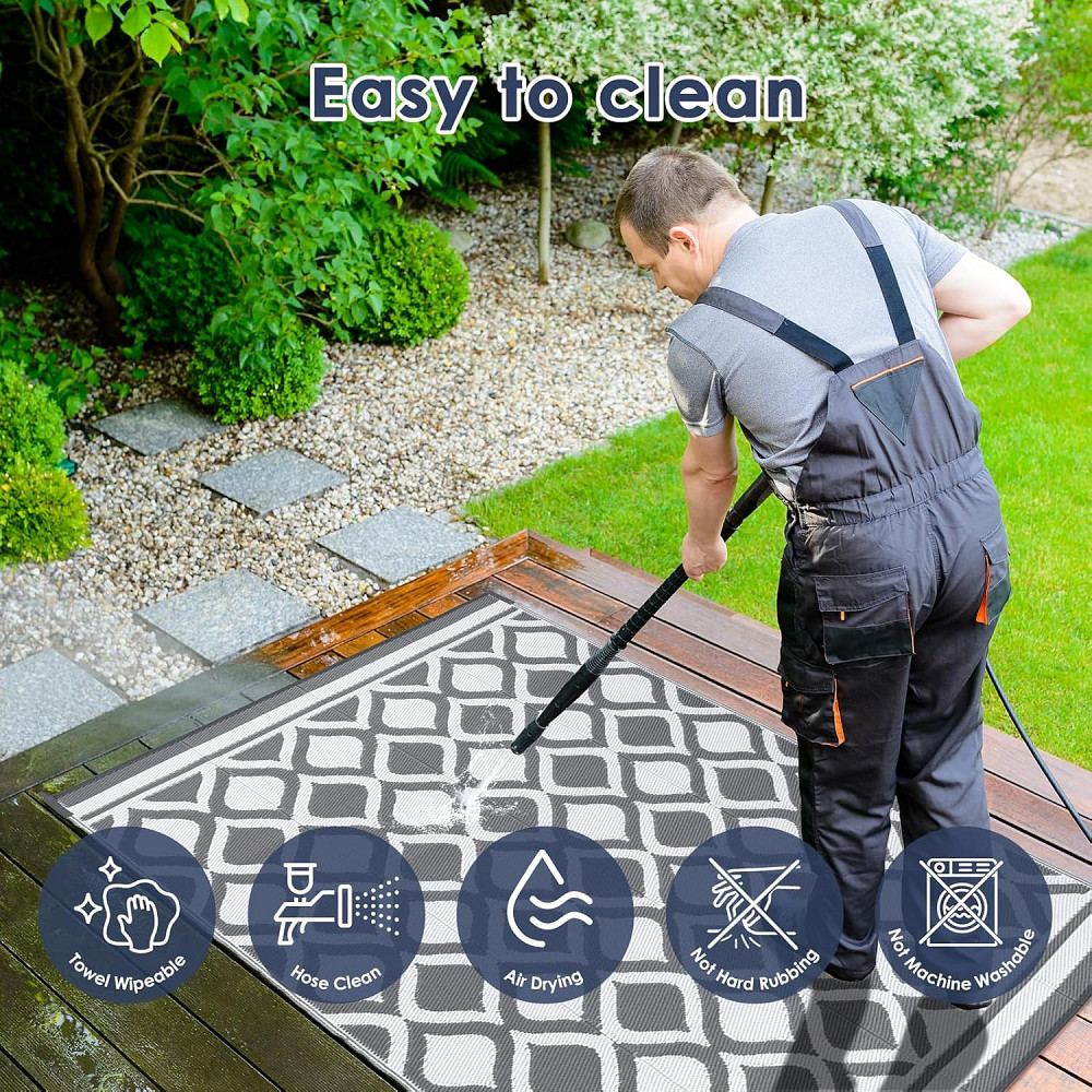 Вуличний водонепроникний килим VK living Outdoor Rug YNK007 / YNK008 120х180 см Луцк - изображение 3