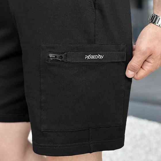 Мужские летние черные шорты Pobedov Line Киев