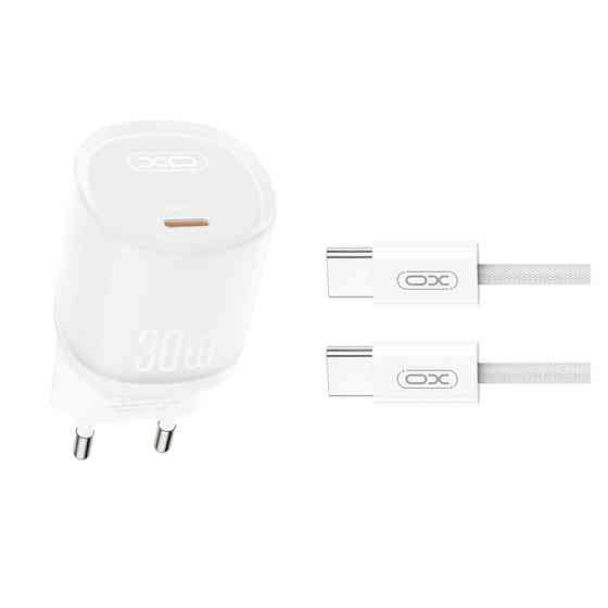 Мережевий зарядний пристрій XO L150 30W Single USB-C + Type-C кабель білий Львів