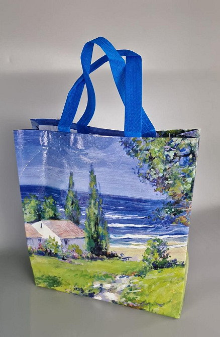 Сумка полипропиленовая с цветным рисунком  (30*38) №7 море (1 шт) Харьков - изображение 2