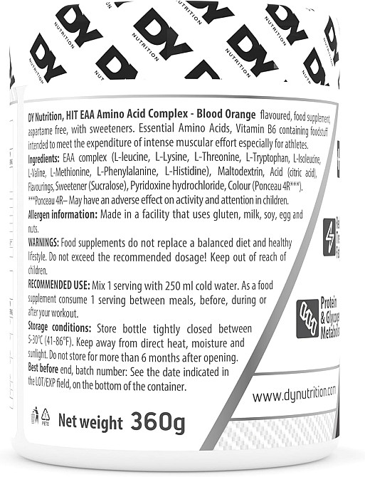 Комплекс аминокислот DORIAN YATES NUTRITION HIT EAA AMINO 360 G (BLOOD ORANGE) Луцк - изображение 2