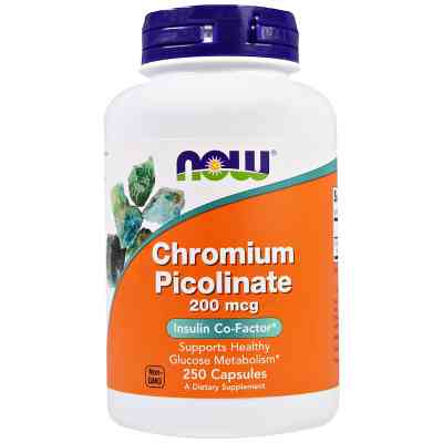 Минералы Now Foods Хром Пиколинат, Chromium Picolinate, 200 мкг, 250 капсул (NOW-01422) Винница
