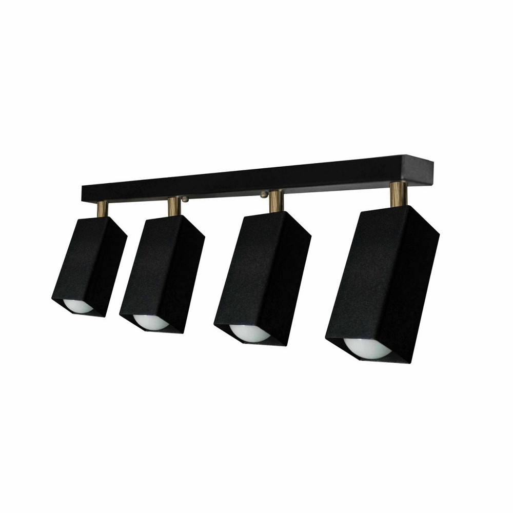 Потолочный поворотный светильник накладной 4 плафона Е27 черный Crocus SQ 1105-4 Киев - изображение 2