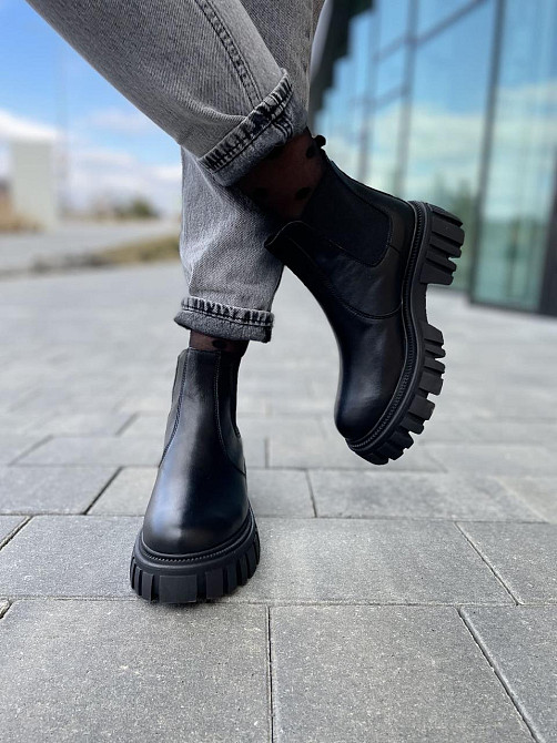 Жіночі черевики M.KRAFT чорні натуральна шкіра весна-осінь висота 12см підошва 3/5см (2033/2) Коломия - фото 7