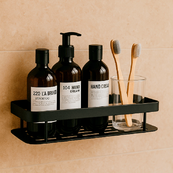 Металева полиця для ванної (30х13х4,5 см), до 10кг Bathroom shelf / Навісний органайзер для ванної кімнати Київ