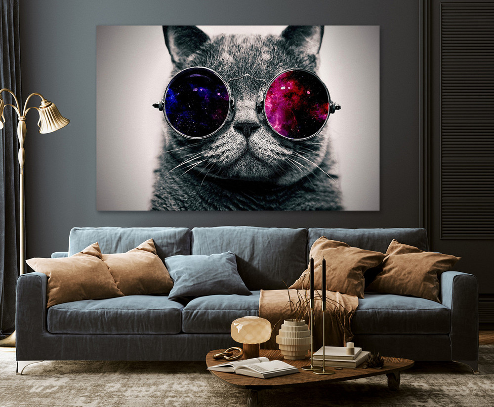 Картина холст в гостиную / спальню  Кіт в окулярах   MLP_297 50x100 см Киев - изображение 3