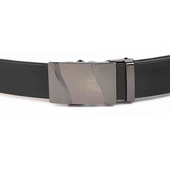 Ремень мужской с пряжкой волна Черный (Vintage) Киев