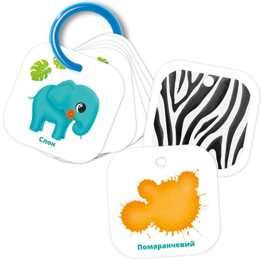 Детские обучающие карточки на кольце 