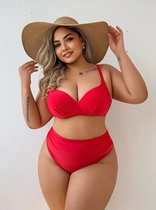 Купальник жіночий батал роздільний червоний 3XL Київ - фото 1