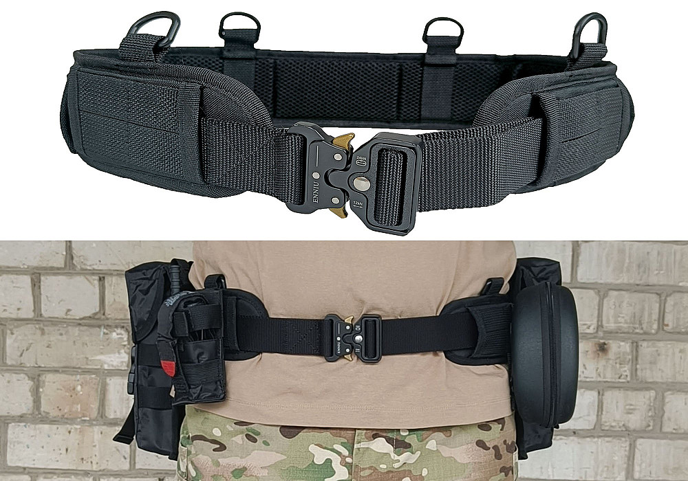 Розвантажувальний тактичний пояс РПС із кріпленням MOLLE чорний (варбелт, warbelt) Коломия - фото 1