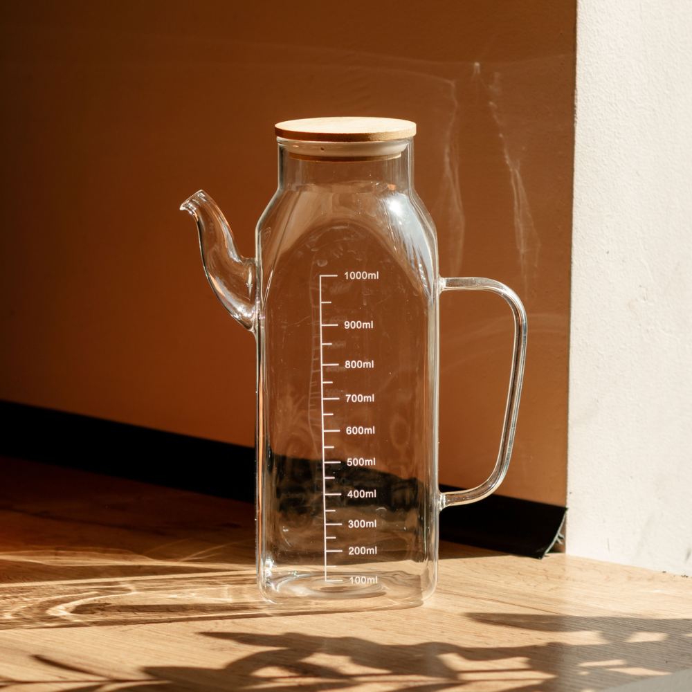 Yiwu Ємність для олії та оцту з бамбуковою кришкою 1 літр HP-34-2 Киев - изображение 6