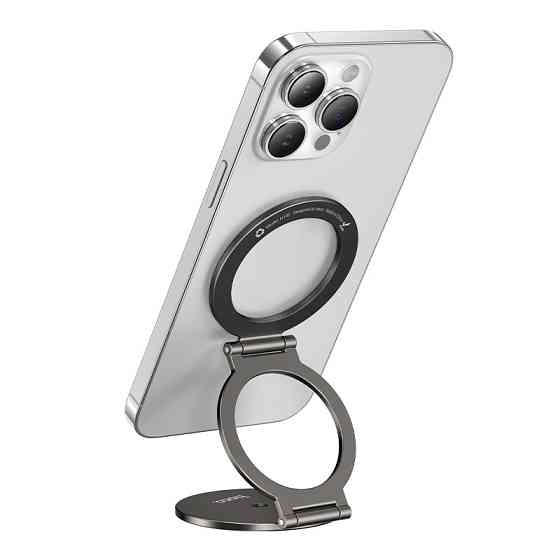 Автотримач для телефона HOCO H102 Whale magnetic ring holder(multi-scene) Metal Grey Одеса