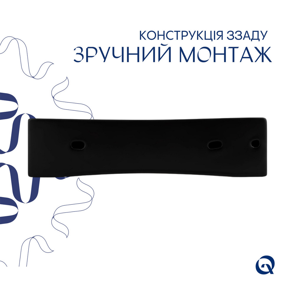 Комплект Qtap Nando LT: Раковина підвісна прямокутна 500х420х130 мм Matt Black + Донний клапан PU03O Київ - фото 16