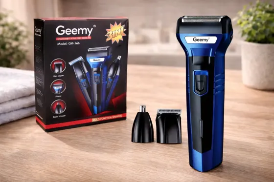 Мужской набор Geemy GM-566 3 в 1 для ухода за волосами, бородой, триммер для носа, бритва Коломыя