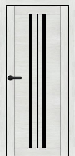 Дверь межкомнатная Порталино PL-07 санома белая черное стекло Киев - изображение 1