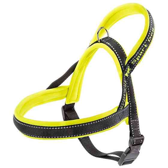Нейлонова шлейка світловідражаюча норвезького типу для собак Ferplast Sport Dog P (Ферпласт Спорт Дог П) A: 58 см - B: 69 int 86 см - M, Жовтий Запоріжжя