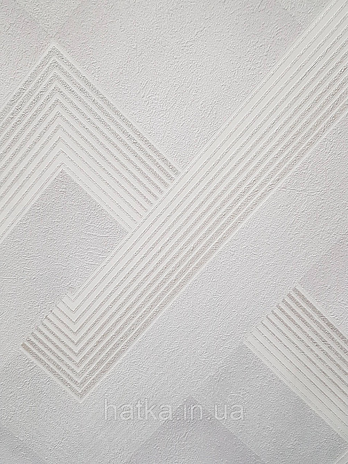 Шпалери вінілові на флізеліні Sintra Simmetria метрові геометрія фігури смуги білі сірі срібло 524527 Київ - фото 3