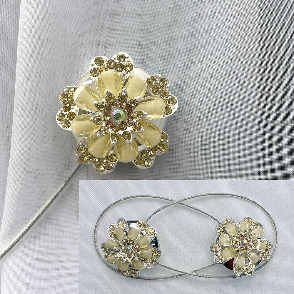 Магніти для штор та гардин "Flowers" набір 2 шт Золотистий (81-185) Київ - фото 1