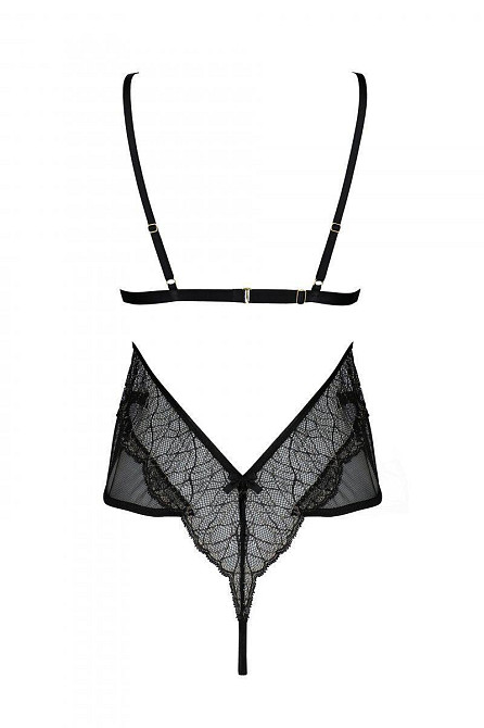 Боді Passion AMBERLY BODY black, XXL/XXXL, відкрита спина, низ стрінги Sex Aura Київ - фото 4