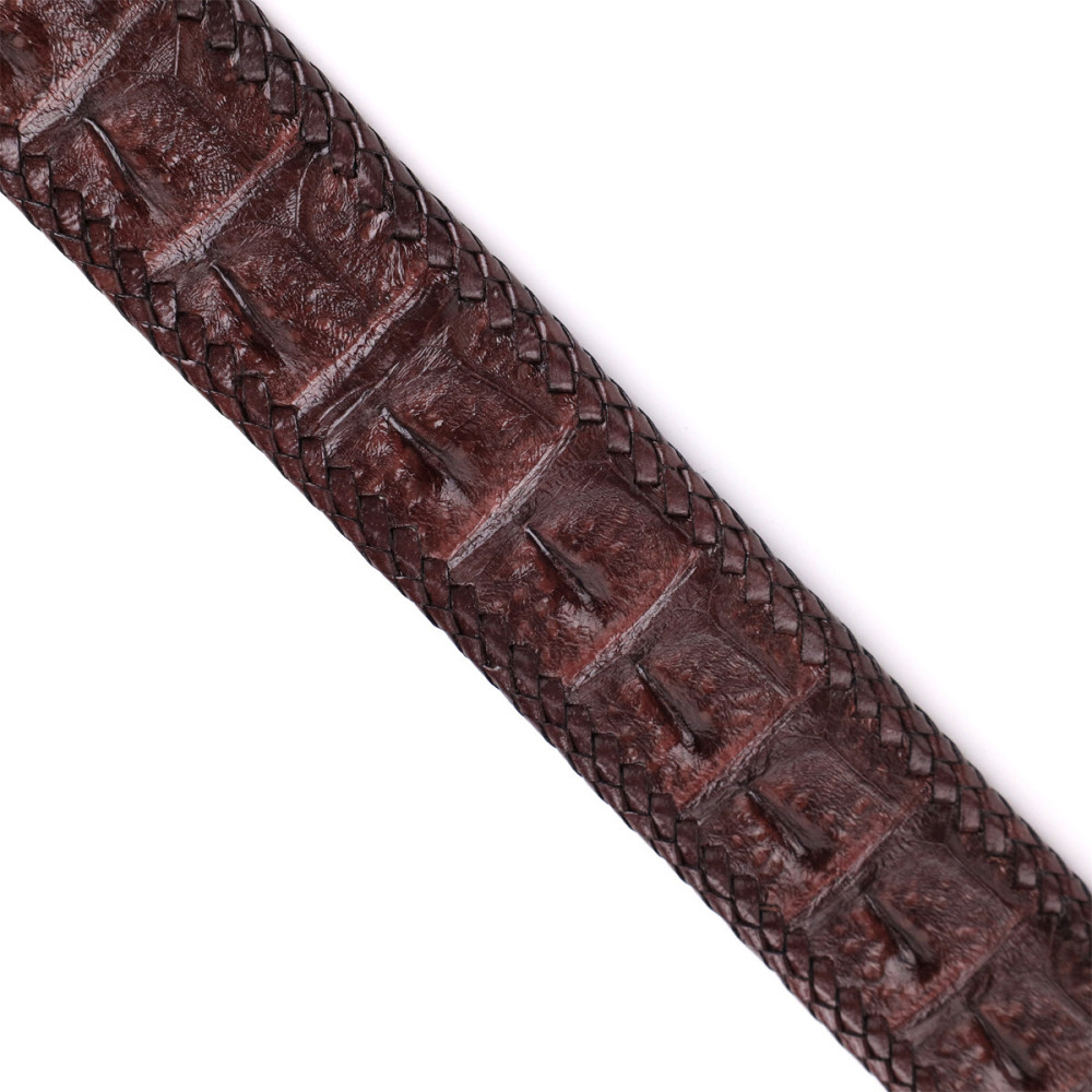 Ремінь-автомат CROCODILE LEATHER 18171 з натуральної шкіри крокодила Коричневий Київ - фото 9
