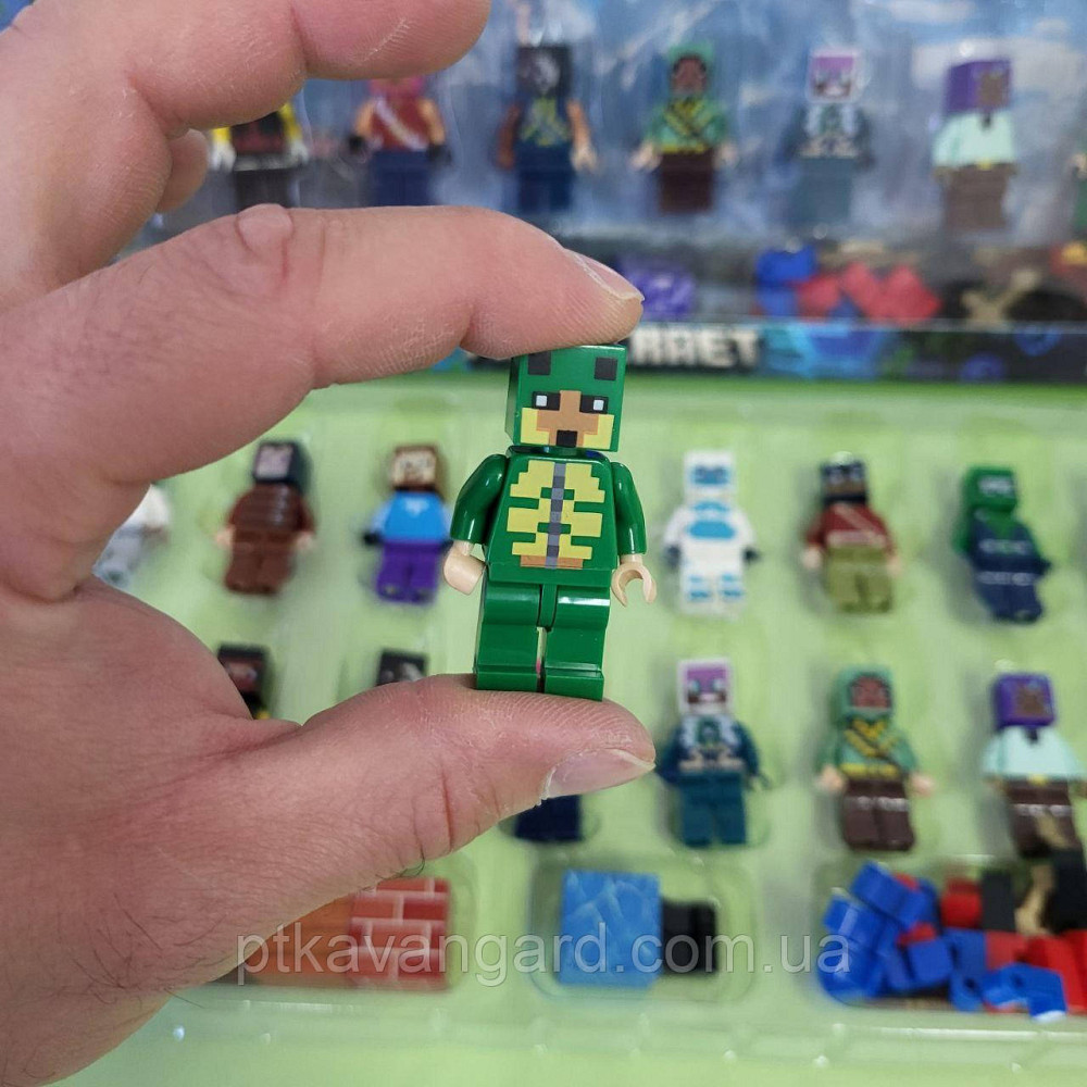 Набор фигурок Minecraft 16 шт с магнитными ножками и блоками, оружие 4029 Хмельницкий - изображение 3