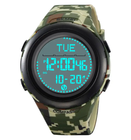 Годинник чоловічий наручний спортивний Skmei 2166 Compass з компасом і крокоміром (Камуфляж з білим) Вінниця - фото 3
