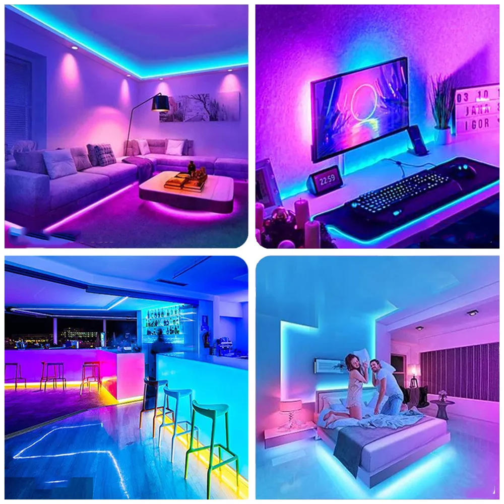 Світлодіодна стрічка 5 м, від USB + пульт TV LED Strip CB-5050 / Кімнатна лед підсвітка / RGB стрічка від повербанку Київ - фото 8