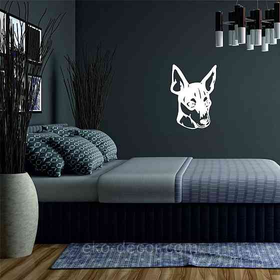 Декоративне настінне Панно «Фокстер'єр», Декор на стіну 90*76 см, Білий Київ