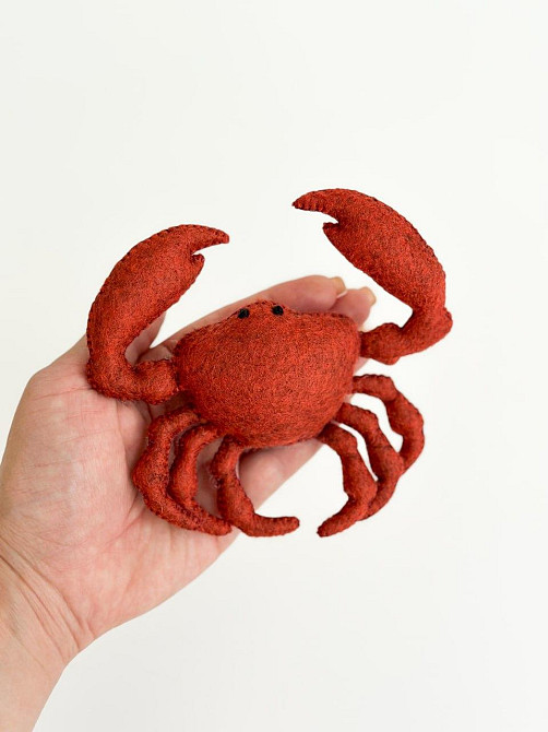 Мягкая фетровая игрушка краб ручной работы – безопасная развивающая игрушка Киев - изображение 2